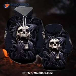 Skull All Over Print 3D Hoodie, Fun Halloween Gifts