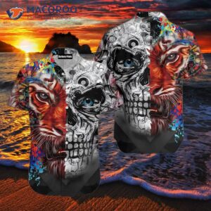 Skull And Tiger Galaxy Hawaiian Shirts