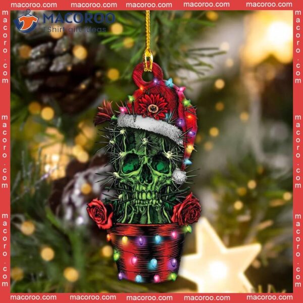 Skull Cactus Custom-shaped Christmas Acrylic Ornament