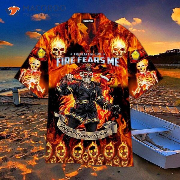 Skull Firefighter Hawaiian Shirts