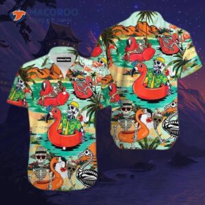 Skull Flamingo Hawaiian Shirt