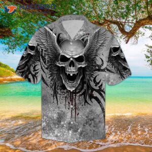 Skull Gray Hawaiian Shirts