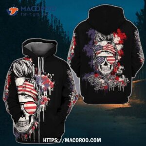 Skull Mom American Flag But Did You Die All Over Print 3D Hoodie, Halloween Treats For Teachers