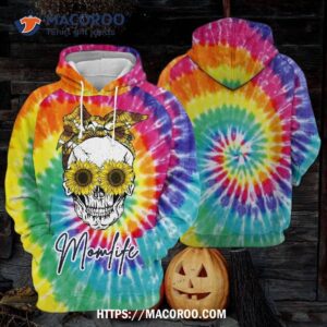 Skull Mom Life Hoodie All Over Print 3D, Halloween Gifts For Girlfriend