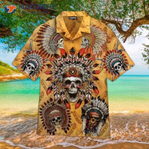 Skull Native American Hawaiian Shirts