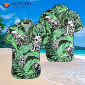 skull octopus tropical hawaiian shirts 0