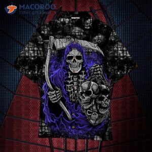 Skull Of Death The Grim Reaper Halloween Hawaiian Shirts