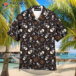 Skull-print Amazing Pirate Black Hawaiian Shirts