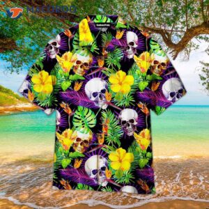 skull printed hawaiian shirts 0 1
