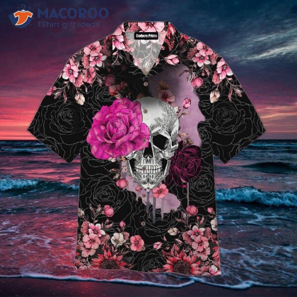 Skull Rose Flower Pattern Hawaiian Shirts