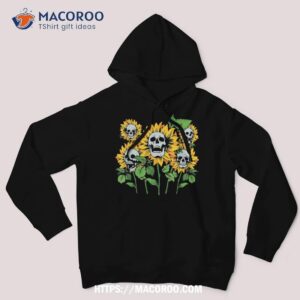 skull sunflower and skeleton with halloween shirt halloween party favor ideas hoodie