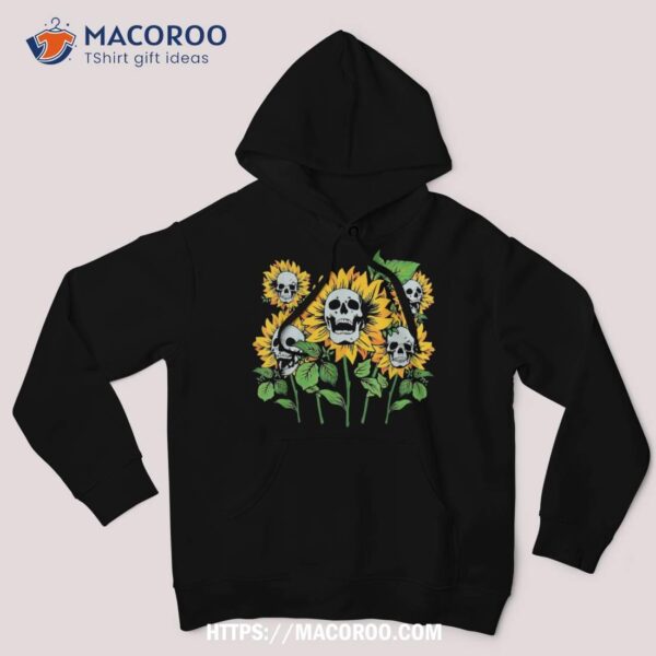 Skull Sunflower And Skeleton With Halloween Shirt, Halloween Party Favor Ideas