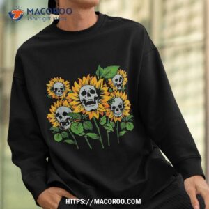 skull sunflower and skeleton with halloween shirt halloween party favor ideas sweatshirt