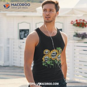 skull sunflower and skeleton with halloween shirt halloween party favor ideas tank top