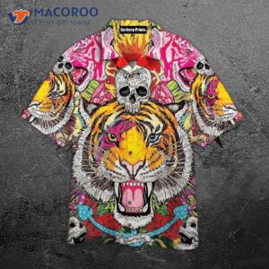 skull tiger hawaiian shirt 1