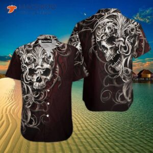 Skull Tropical Brown Hawaiian Shirts