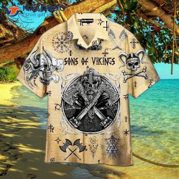 Skull Viking Yellow Hawaiian Shirts