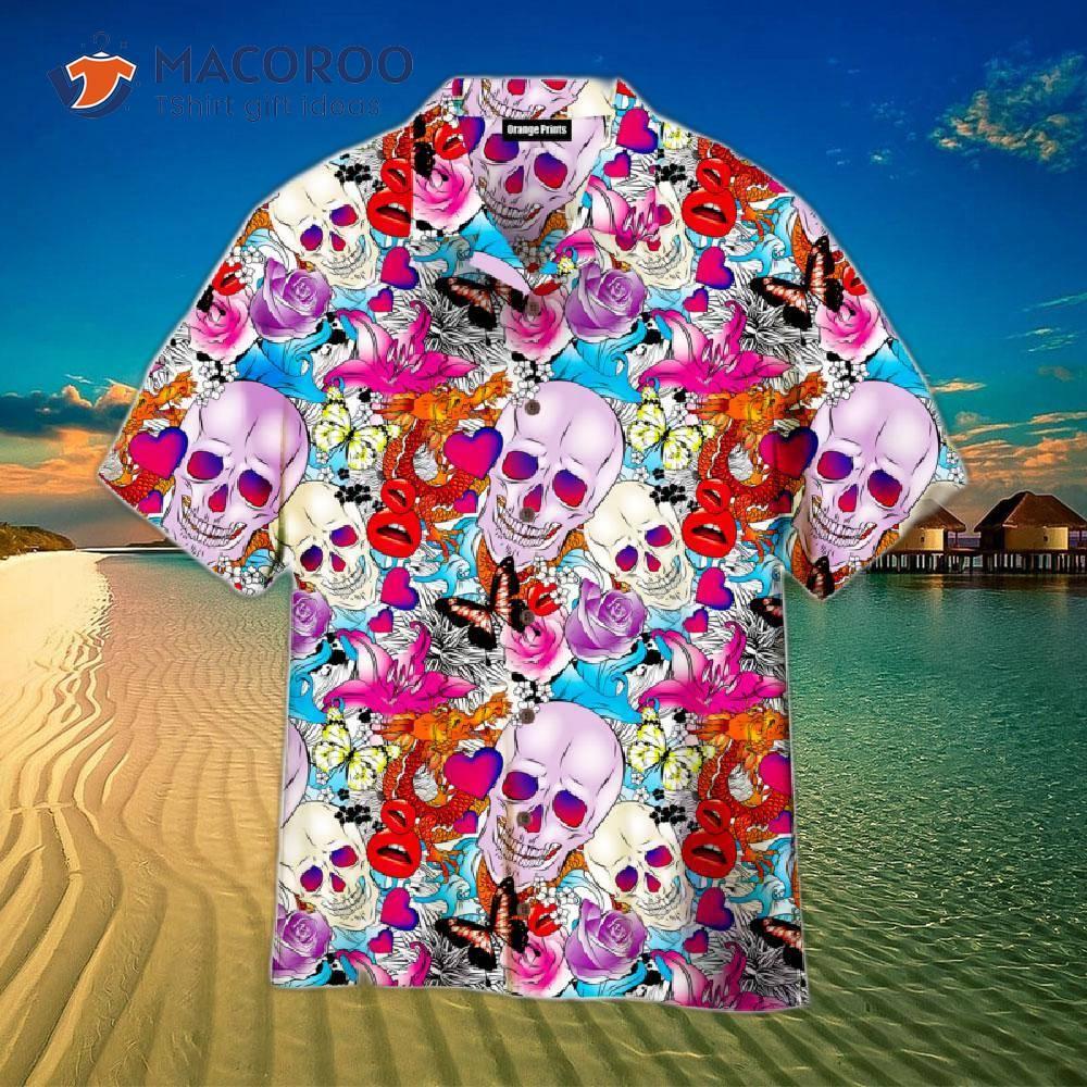 Skulls And Roses Aloha Hawaiian Shirts Skulls And Roses Aloha Hawaiian Shirts