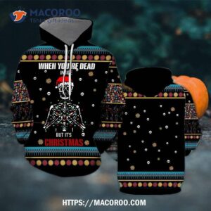 Skulls Christmas All Over Print 3D Hoodie, Small Halloween Gifts