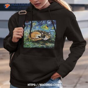 sleeping calico cat starry nighshirt hoodie 3