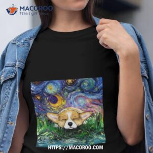 Sleeping Pembroke Welsh Corgi Dog Starry Night Corgi Shirt