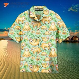 sloth flower hawaiian shirts 1