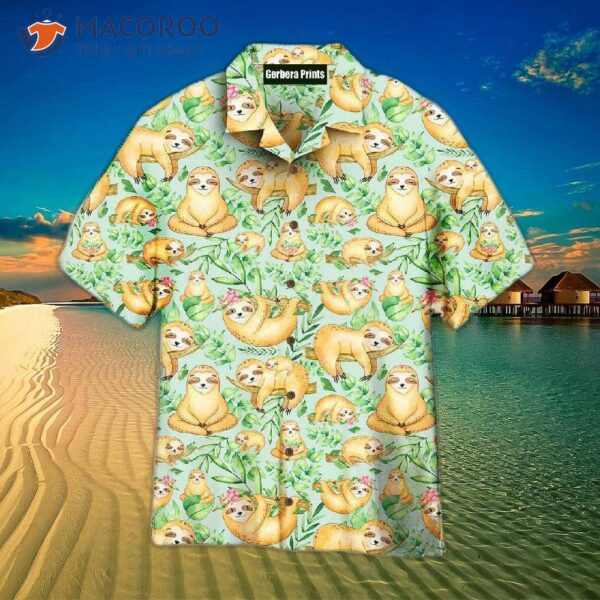 Sloth Flower Hawaiian Shirts