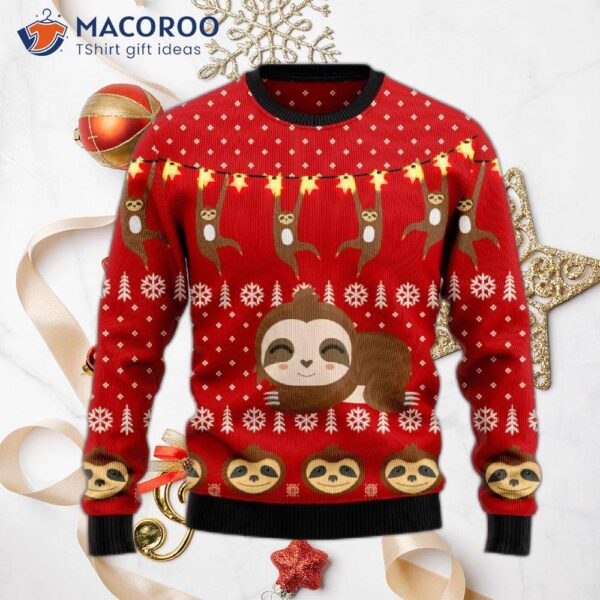 Sloth Lover Ugly Christmas Sweater