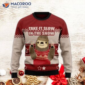 Sloth Take It Slow Ugly Christmas Sweater