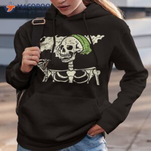 smoking skeleton joint funny weed pot 420 cannabis halloween shirt hoodie 3