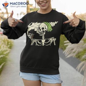 smoking skeleton joint funny weed pot 420 cannabis halloween shirt sweatshirt 1