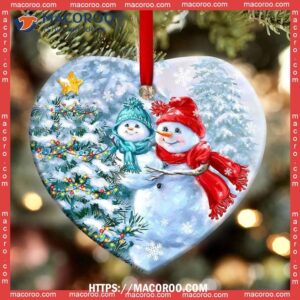 snowman always my daughter forever friend heart ceramic ornament snowman christmas tree ornaments 2
