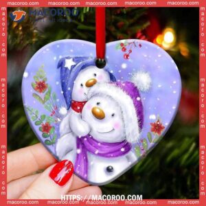 snowman always my mother forever friend heart ceramic ornament snowman christmas tree ornaments 2