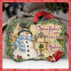 Snowman Are Kisses From Heaven Metal Ornament, Snowman Decorations