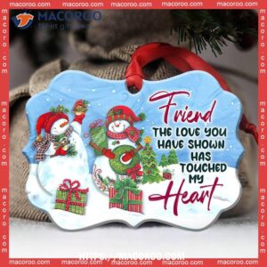 snowman bestie touched my heart metal ornament snowman christmas tree ornaments 1
