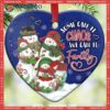 Snowman Family We Call It Heart Ceramic Ornament, Unique Snowman Ornaments