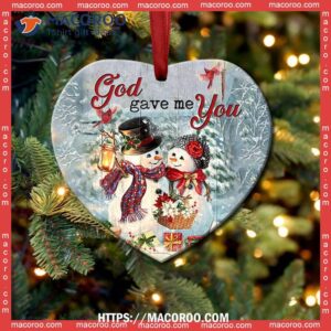 snowman god gave me you heart ceramic ornament snowman tree ornaments 1