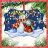 Snowman Grandma Like Granddaughter Metal Ornament, Snowman Xmas Decorations