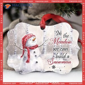Snowman In The Meadow Memory Metal Ornament, Snowman Decorations