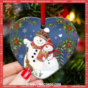 snowman love you my whole life heart ceramic ornament snowman tree ornaments 2