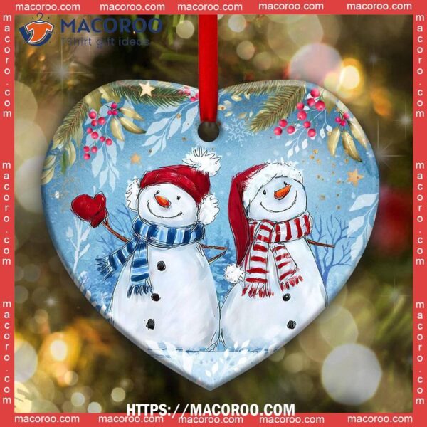 Snowman Lover Sister Lucky Me To Have A Like You Heart Ceramic Ornament, Unique Snowman Ornaments