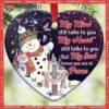 Snowman Memorial Colorful Style Heart Ceramic Ornament, Snowman Decorations