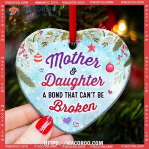 snowman mother and daughter a bond that cant broken heart ceramic ornament snowman decorations 3