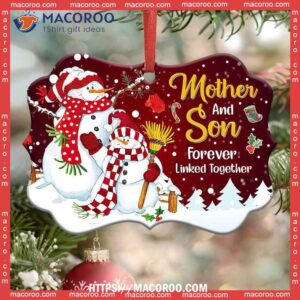 snowman mother and son forever linked together metal ornament unique snowman ornaments 1
