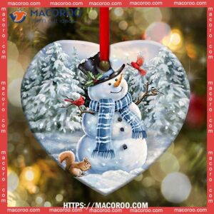Snowman Family I’ve Loved You My Whole Life Heart Ceramic Ornament, Snowman Christmas Decor