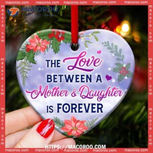 snowman the love between a mother and daughter is forever heart ceramic ornament snowman christmas decor 2