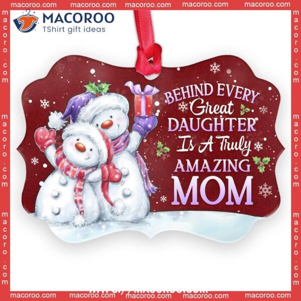 Snowman Truly Amazing Mom Christmas Metal Ornament, Snowman Family Ornaments