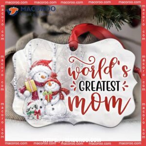 Snowman World’s Greatest Mom Metal Ornament, Unique Snowman Ornaments