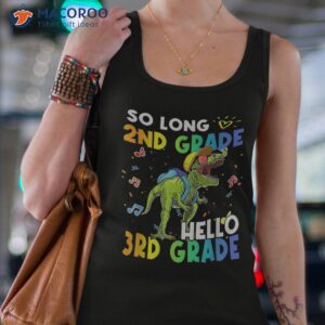so long 2nd grade hello 3rd dinosaur back to school shirt tank top 4