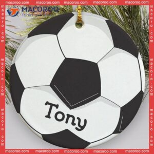 Soccer Ball Custom Name Christmas Ceramic Ornament